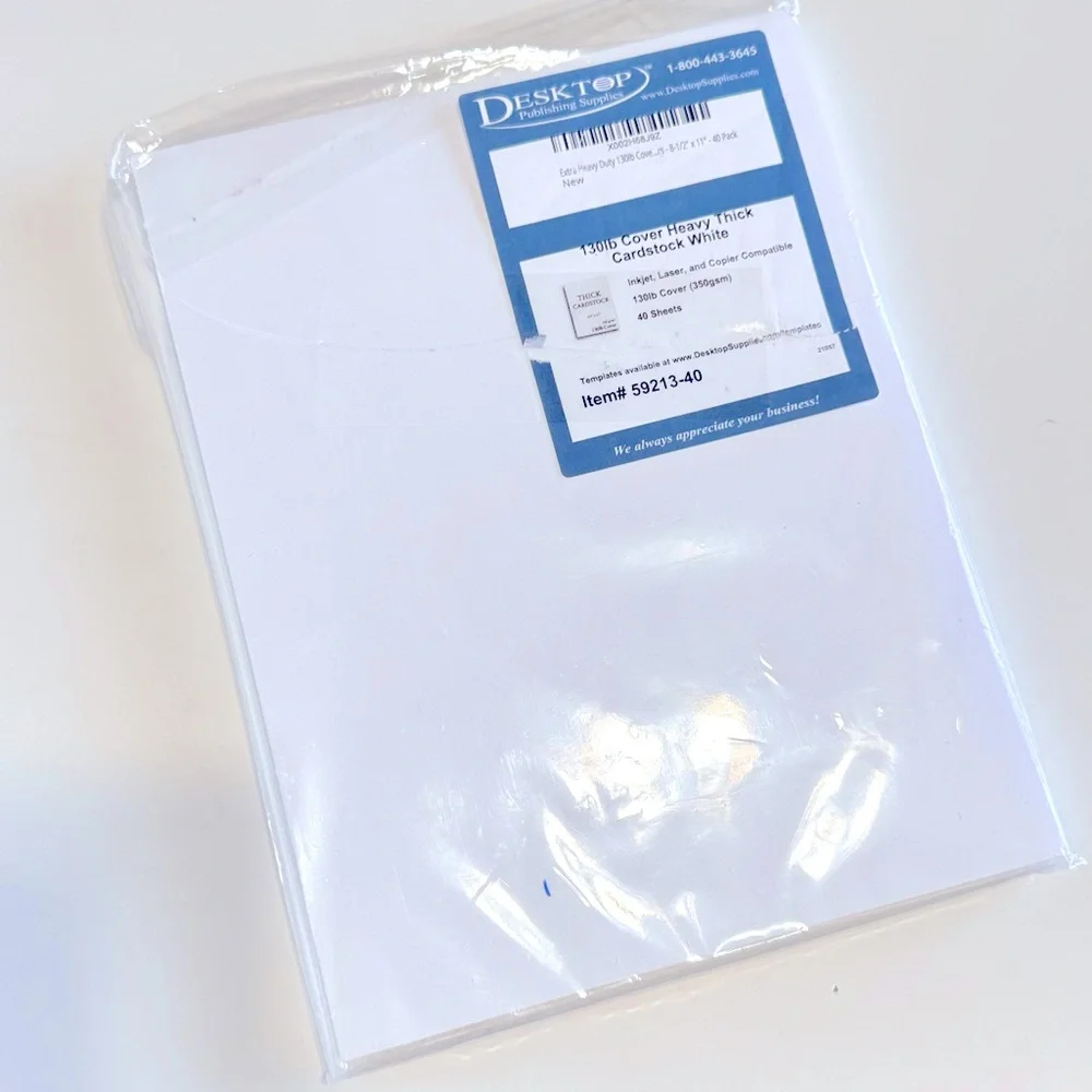 EXTRA THICK & HEAVY White Silk Matte Card-Stock Paper 8.5”x11” 130 lbs 34 Sheets